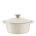 Rund støpejernsgryte 20 cm 2L krem