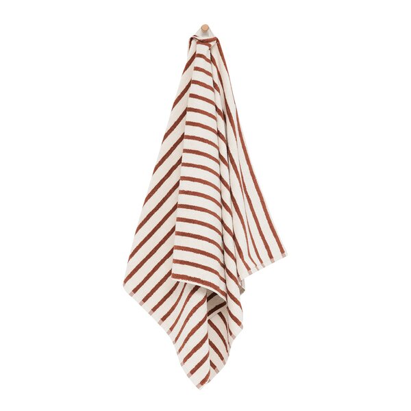 Everyday stripe håndkle 50x90 cm terracotta