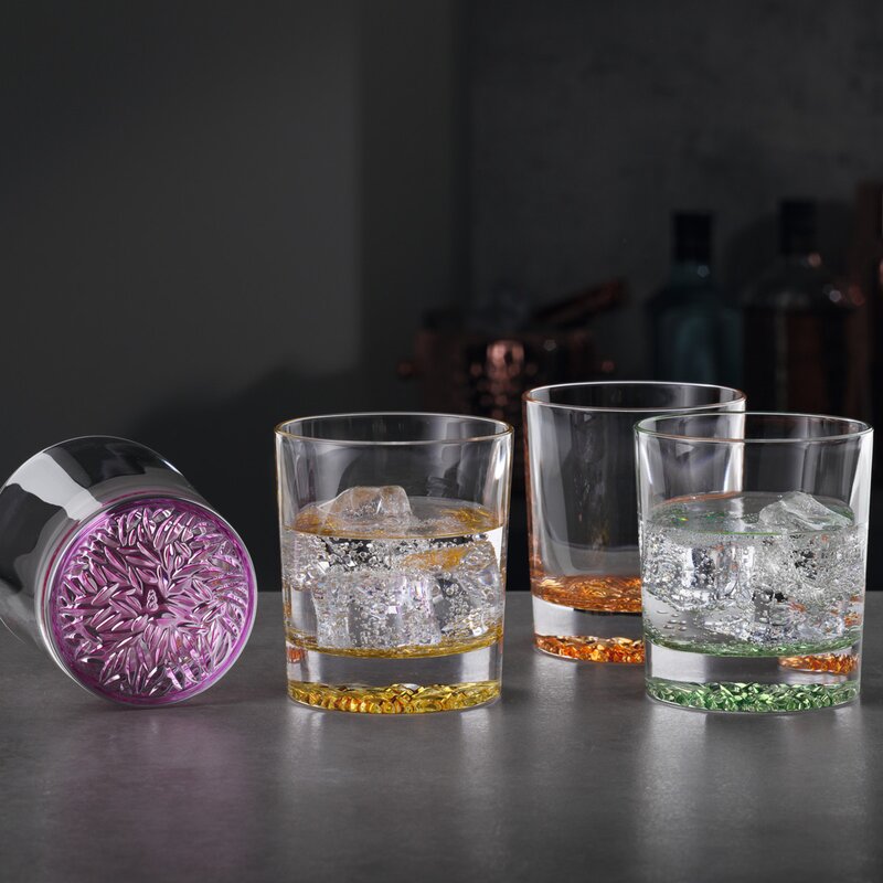 Lounge whiskyglass med farger 30,9 cl  4 stk