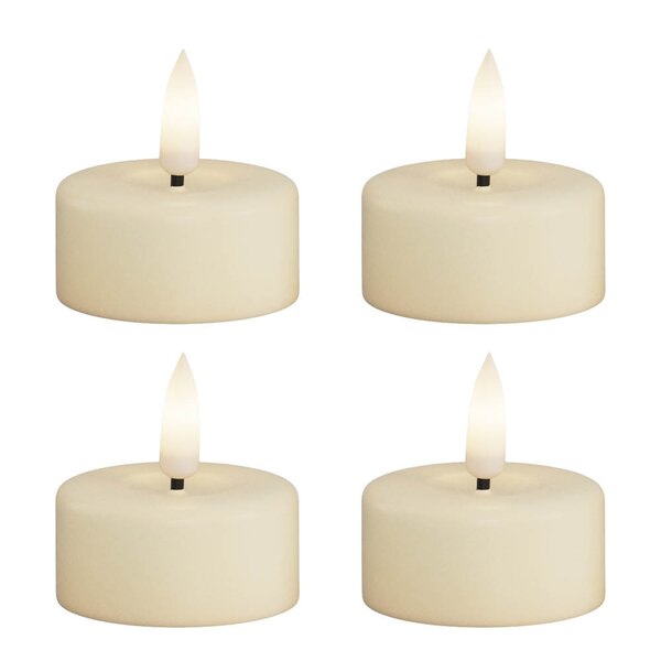 LED telys 3,5 x 4 cm 4 stk krem