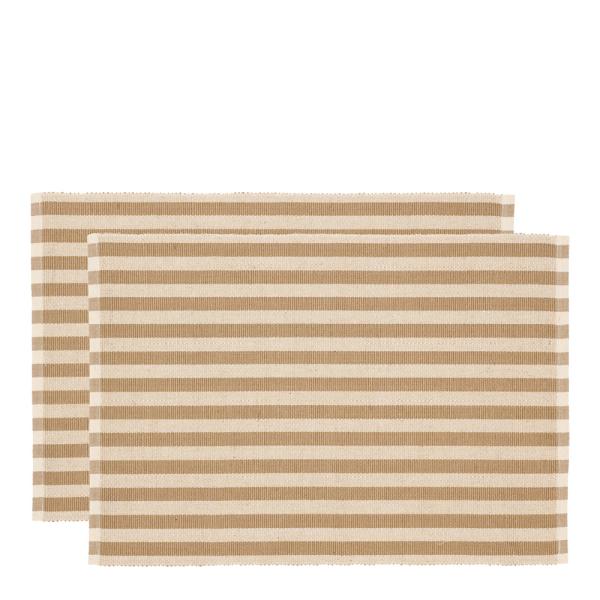 Statement Stripe spisebrikke 33x48 cm 2 stk beige