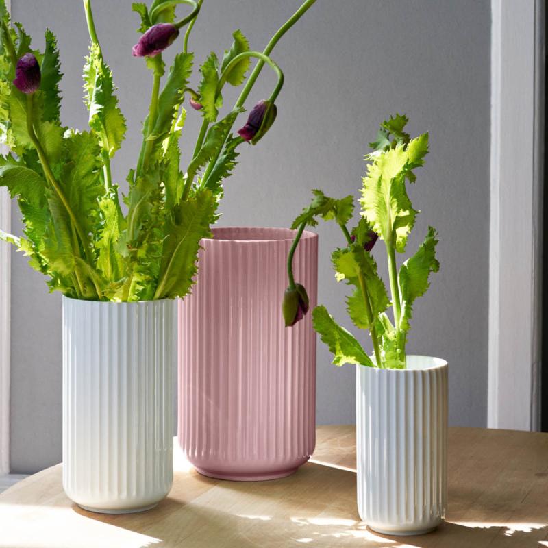 Lyngby vase 25 cm rosa porselen