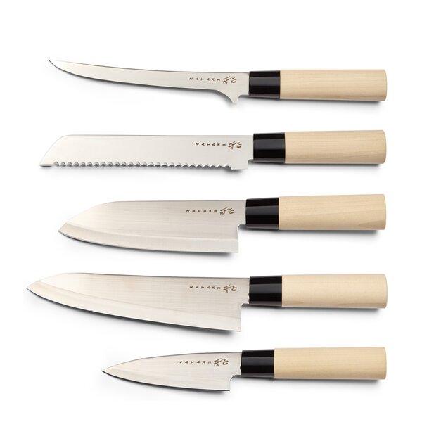 Houcho knivsett 5 kniver balsabox