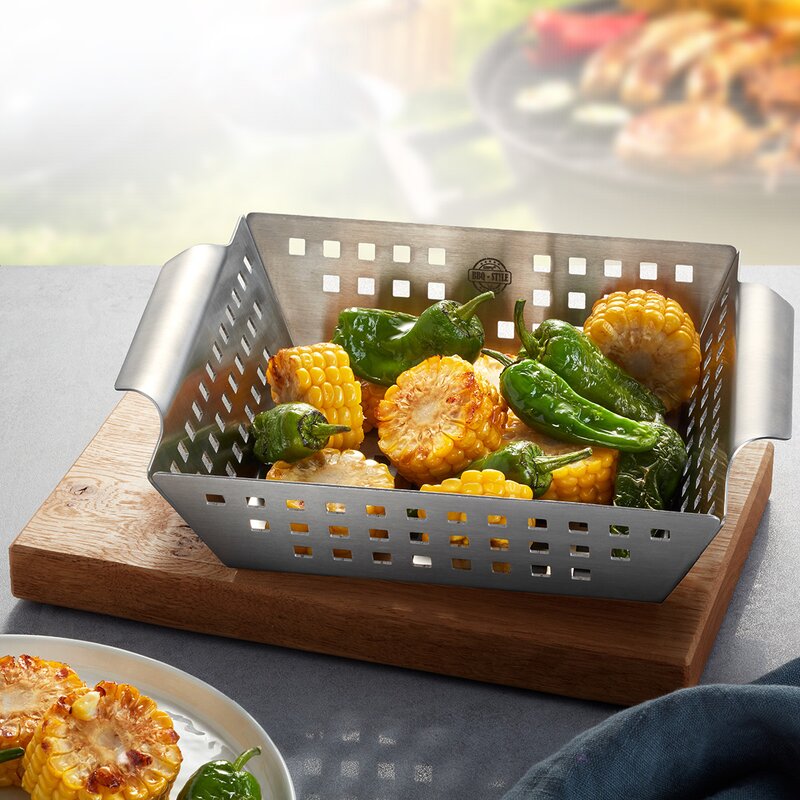 BBQ grillkurv 25x21,5 cm stål