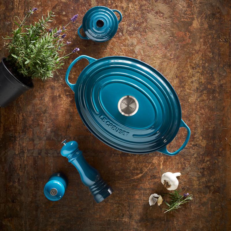 Oval støpejernsgryte 31 cm deep teal