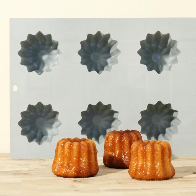 Elastomoule bakeform for 8 canelés grå