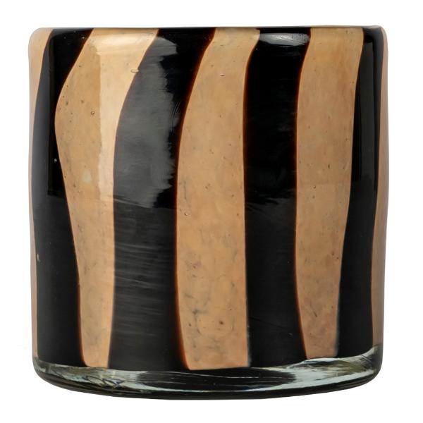 Calore lyslykt 10x10 cm beige/svart stripe