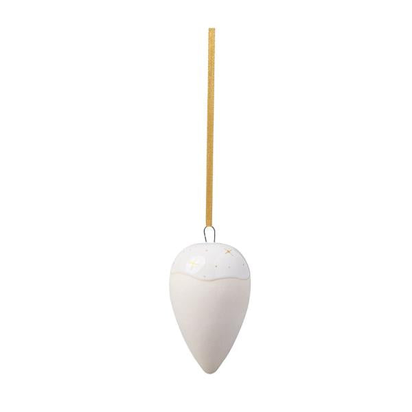 Winter Glow ornament dråpe 5x8 cm