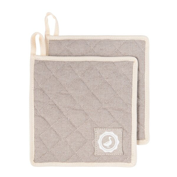 Signerat gryteklut 20x20 cm 2 stk sand