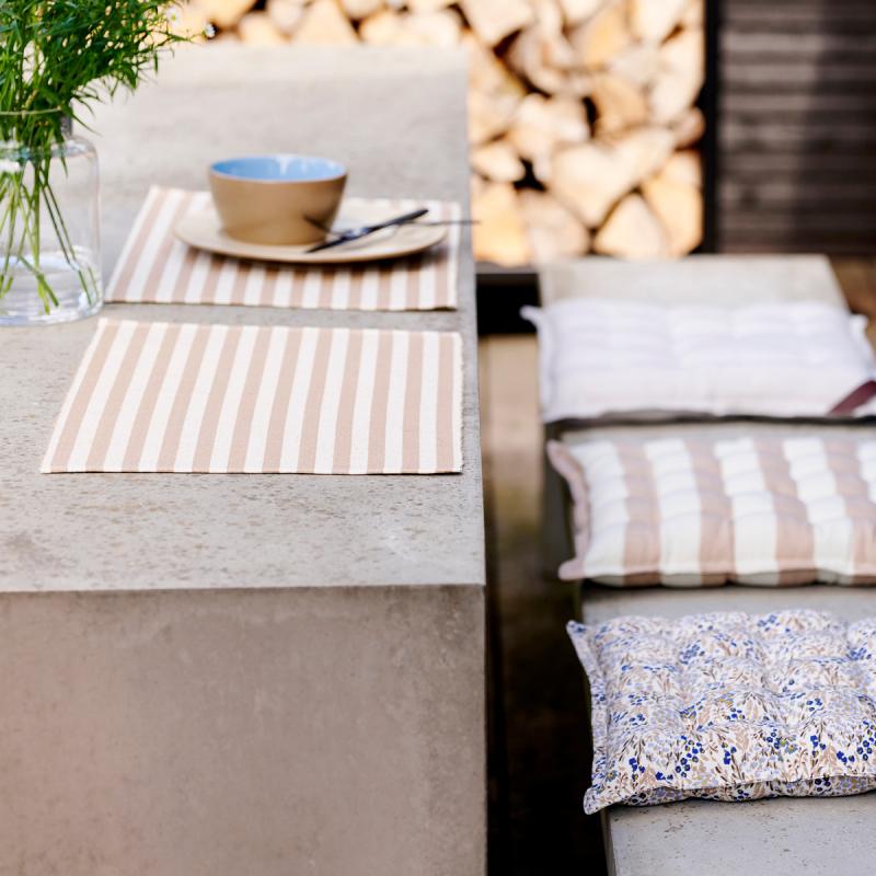 Statement Stripe spisebrikke 33x48 cm 2 stk beige