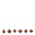 Comb juletrepynt papir 6 stk dusty rose