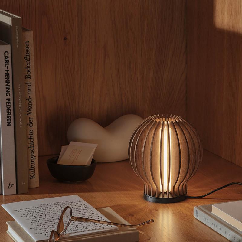 Radiant rund LED lampe 15 cm røkt eik