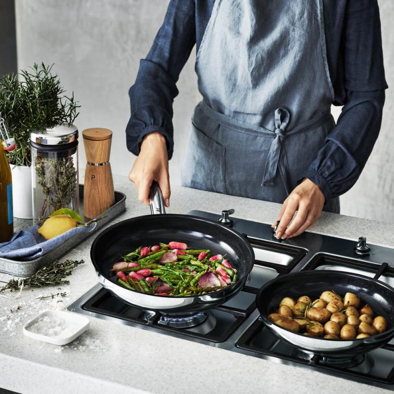 PermaDur Advance stekepanne 2 deler 24+28 cm stål