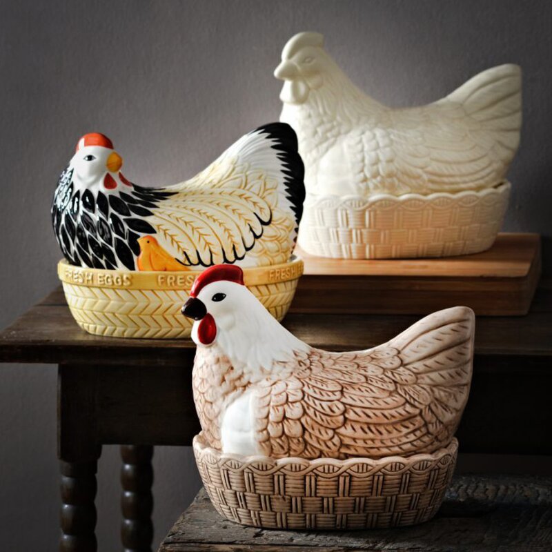 Eggoppbevaring høne 23,4 cm natur