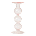 Swirl lysestake 22 cm rosa