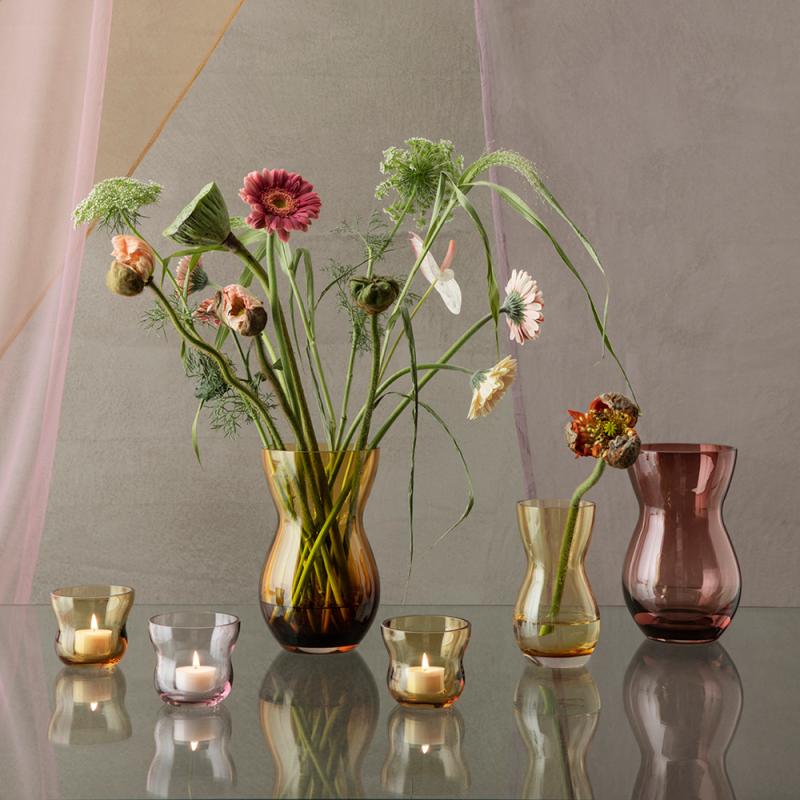 Calabas vase 16 cm amber