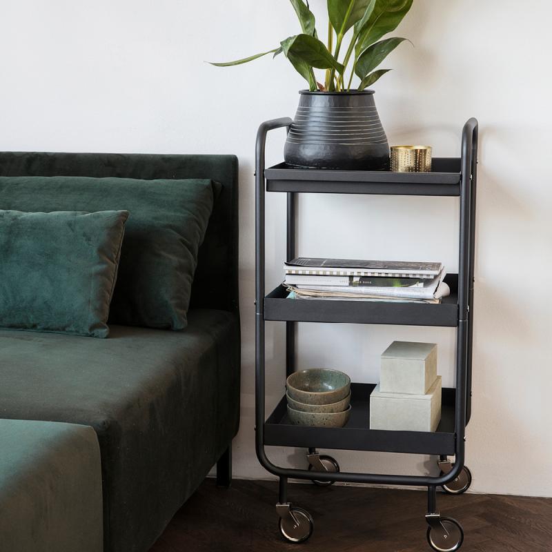 Roll trillebord 42x38x85 cm svart