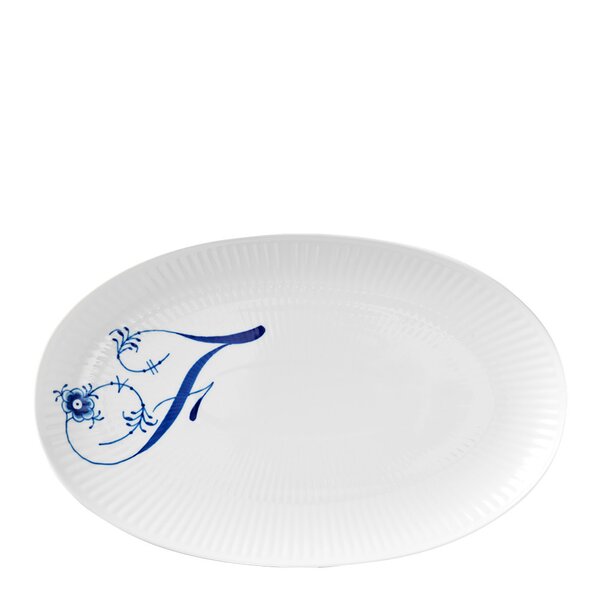 Alfabet oval tallerken F 23 cm