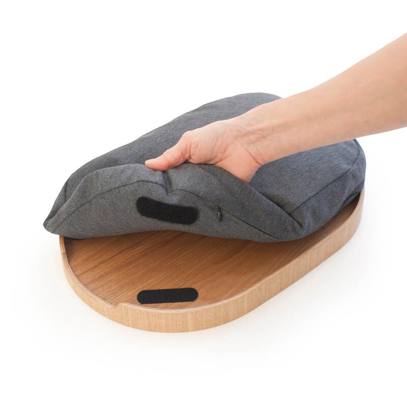Curveline knebrett anti-slip 39x26 cm piltre/grå