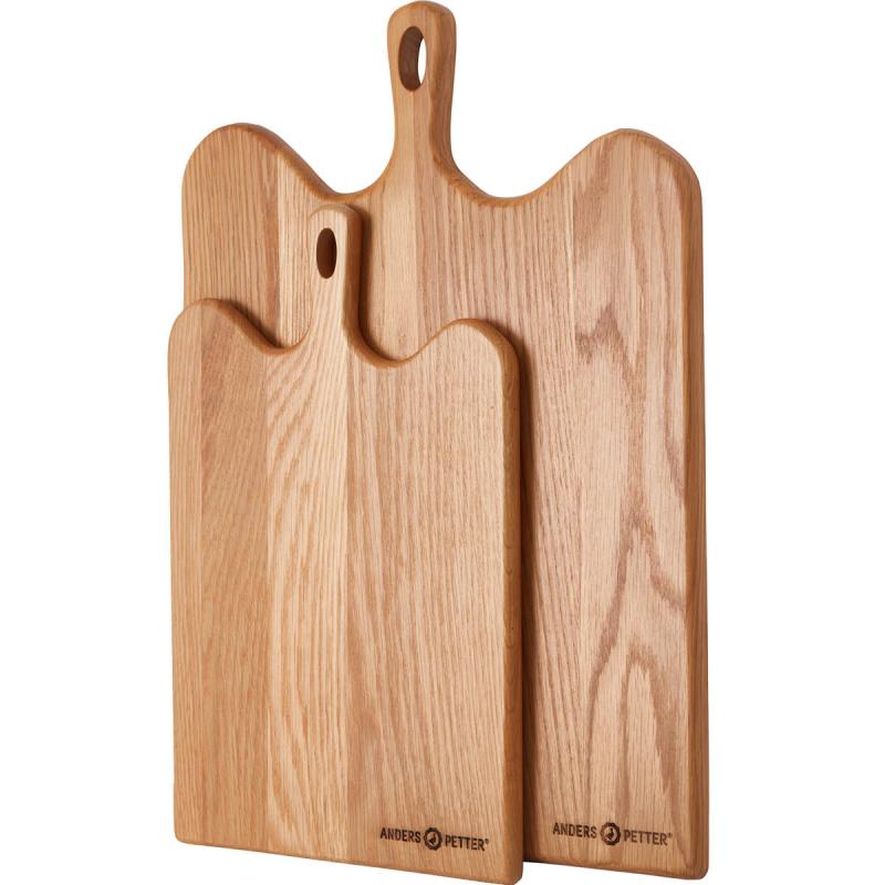 Signerat skjærebrett 46x33 cm eik