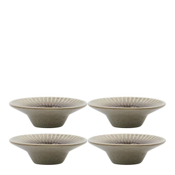 Pleat eggeglass 4 stk grå/brun