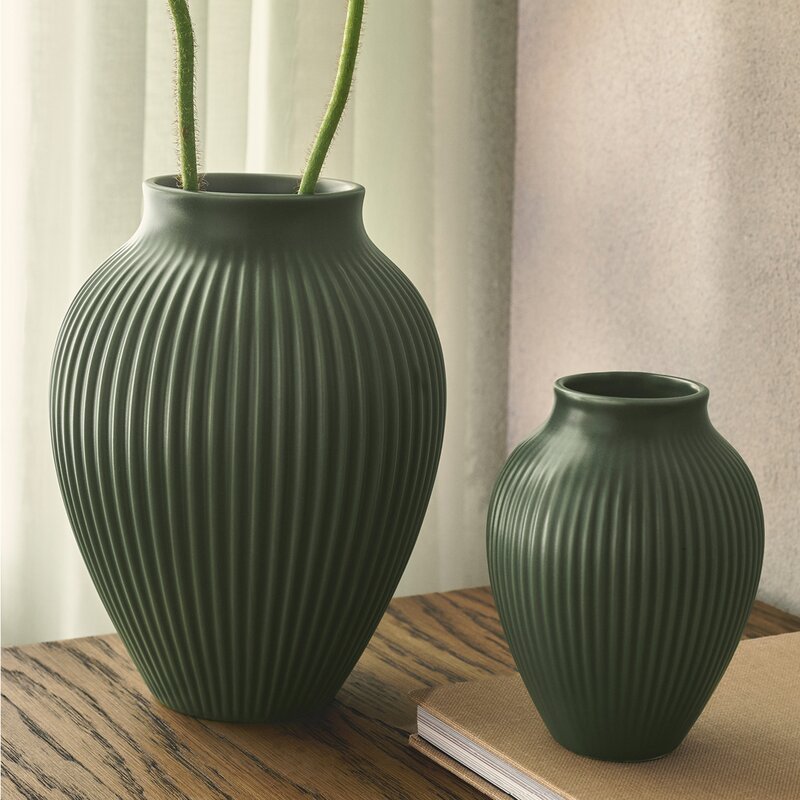 Ripple vase 12,5 cm matt celadon green
