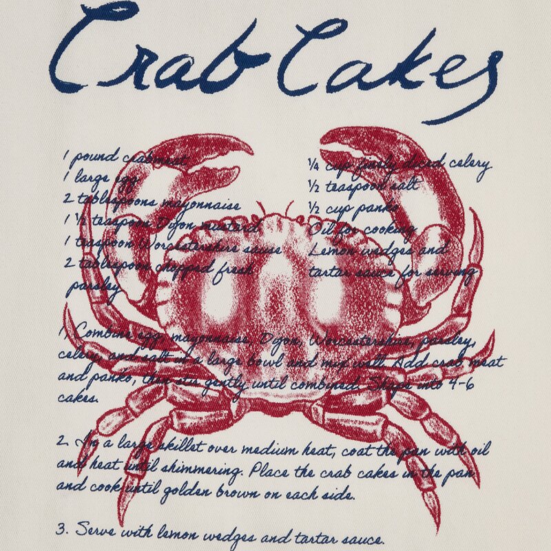 Crab cake kjøkkenhåndkle 70x50 cm hvit/blå