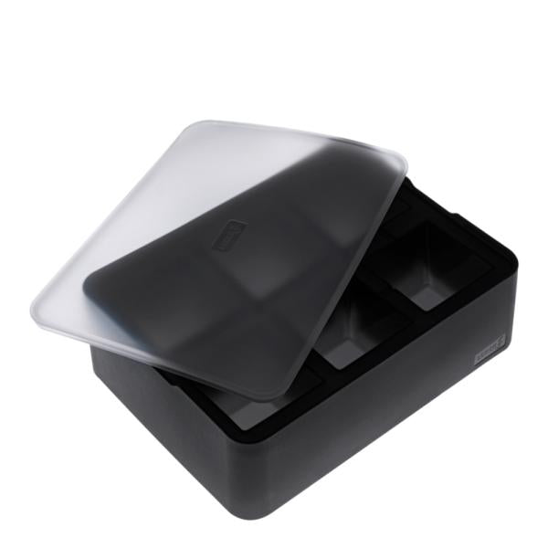 Isbitform terninger m/ lokk 5X5 cm svart