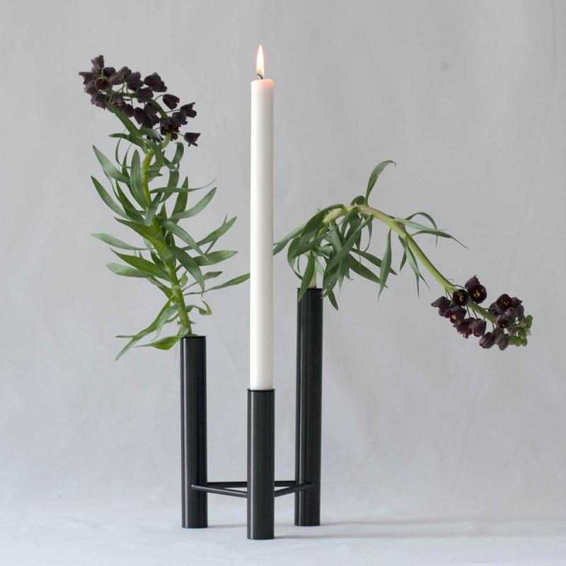 Vista vase/lysestake svart
