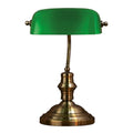 Bankers bordlampe 42 cm antikk/grønn