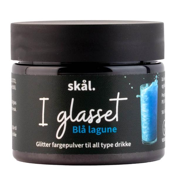 I glasset glitterfarge blå lagune
