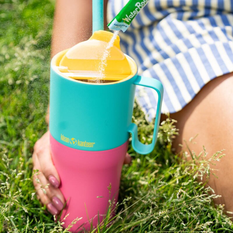 Rise Tumbler 77 cl med sugerør Turquoise Kaleidoscope