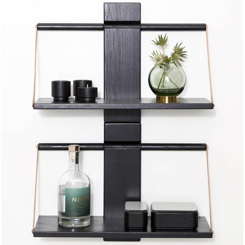 Wood wall hylle 45x20x32 cm svart