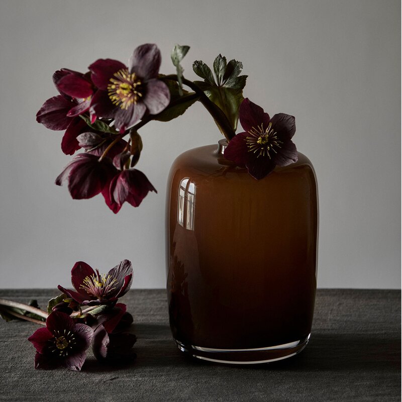 Verona vase høy 20 cm brun