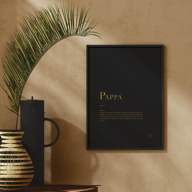 Poster pappa 30x40 cm svart