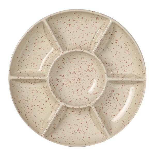 Ditte serveringsfat 26x26x3,5 cm beige/burgunder