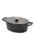 Støpejernsgryte oval 3,8L svart