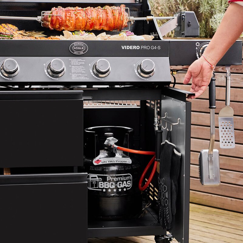 Videro Pro G4-S Vario+ gassgrill 20500W svart