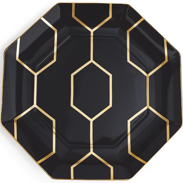 Gio Gold tallerken åttekantet 23 cm charcoal