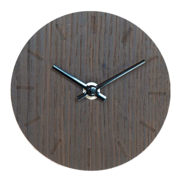 Dark Oak klokke 12 cm mørk eik m/svart viser