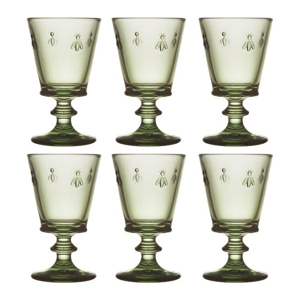 Abeille vinglass 24 cl 6 stk olivengrønn