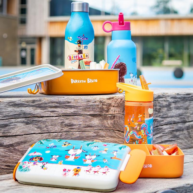 Bukkene Bruse lunsjboks 0,6L tegneserie oransje/beige