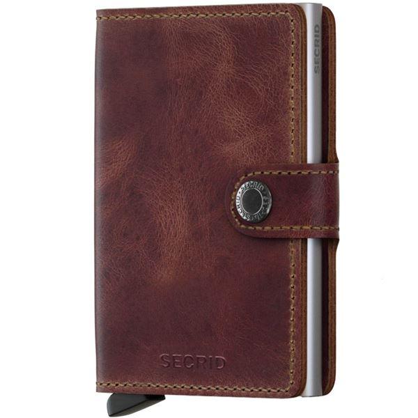 Miniwallet lommebok m/kortholder vintage brun