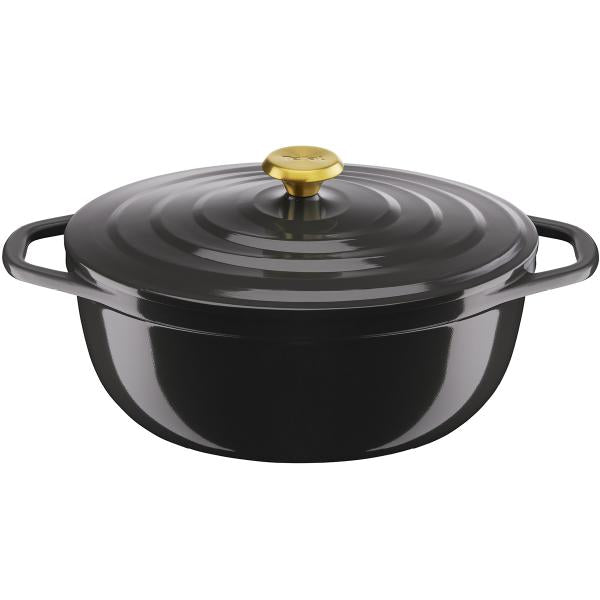 Air oval gryte 5,7L 30 cm grå
