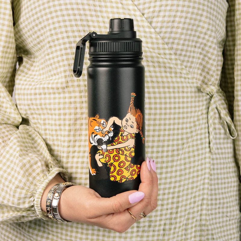 Pippi termoflaske 0,55L Pippi tiger svart