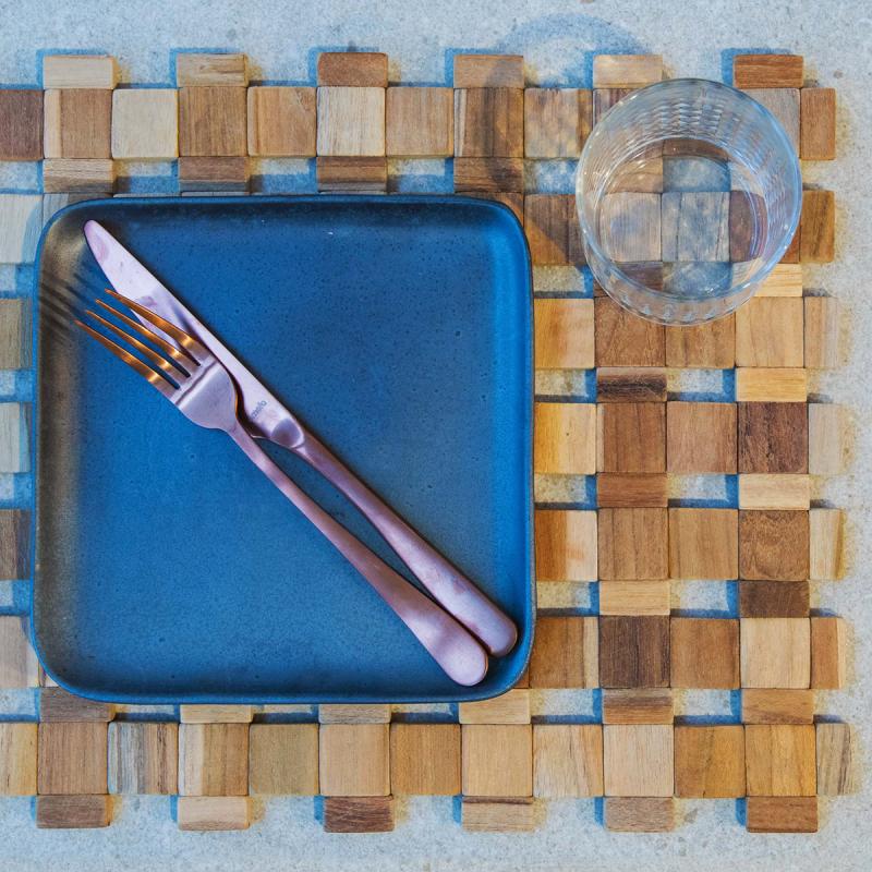 Teak dekkebrikke 45x33 cm natur