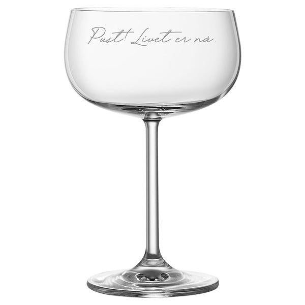 Pust livet er nå champagneglass 35 cl klar