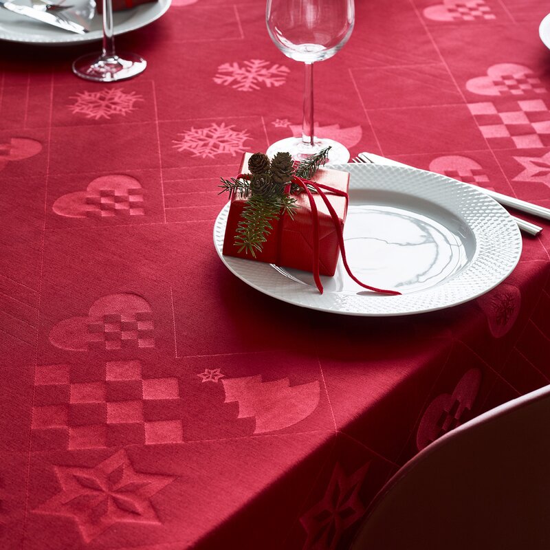 Natale juleduk 150x270 cm rød
