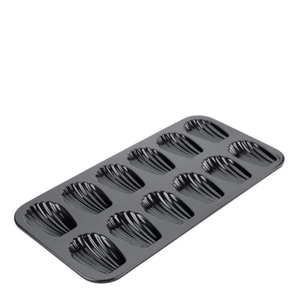 Madeleineform for 12 kaker svart