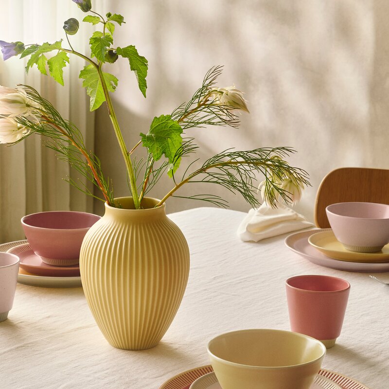 Ripple vase 27 cm gul